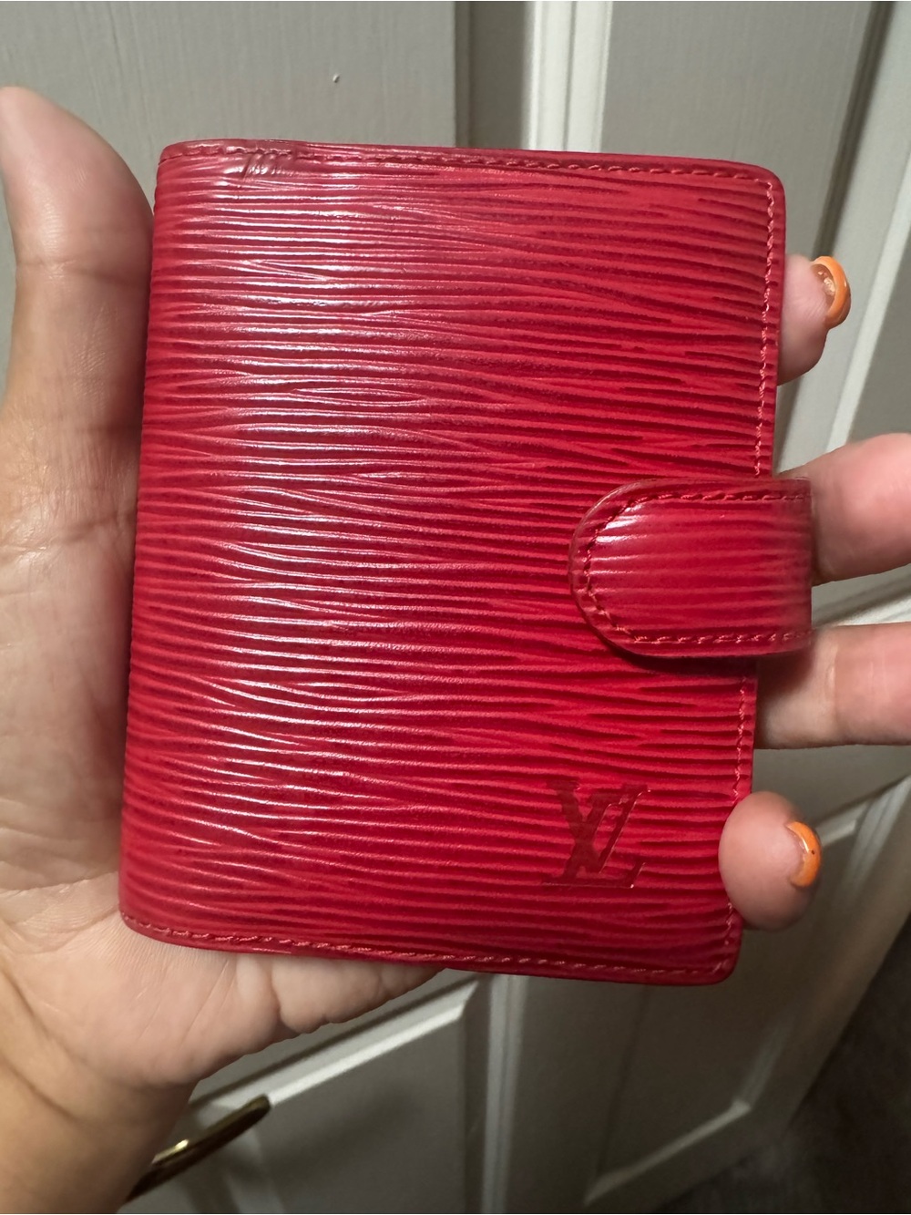 Louis Vuitton Red Epi Leather Card Holder Wallet